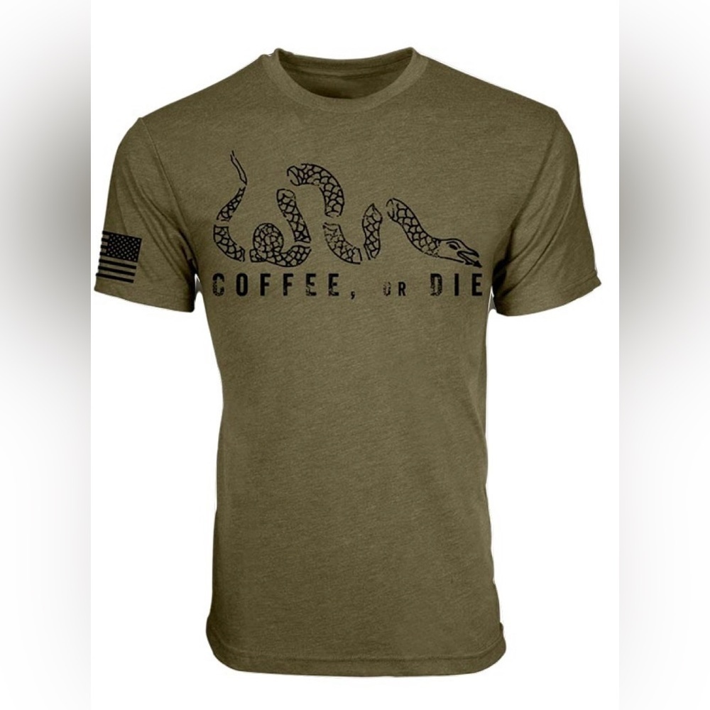 Black Rifle Coffee Company Coffee or Die Short Sleeve Tshirt in Military Green